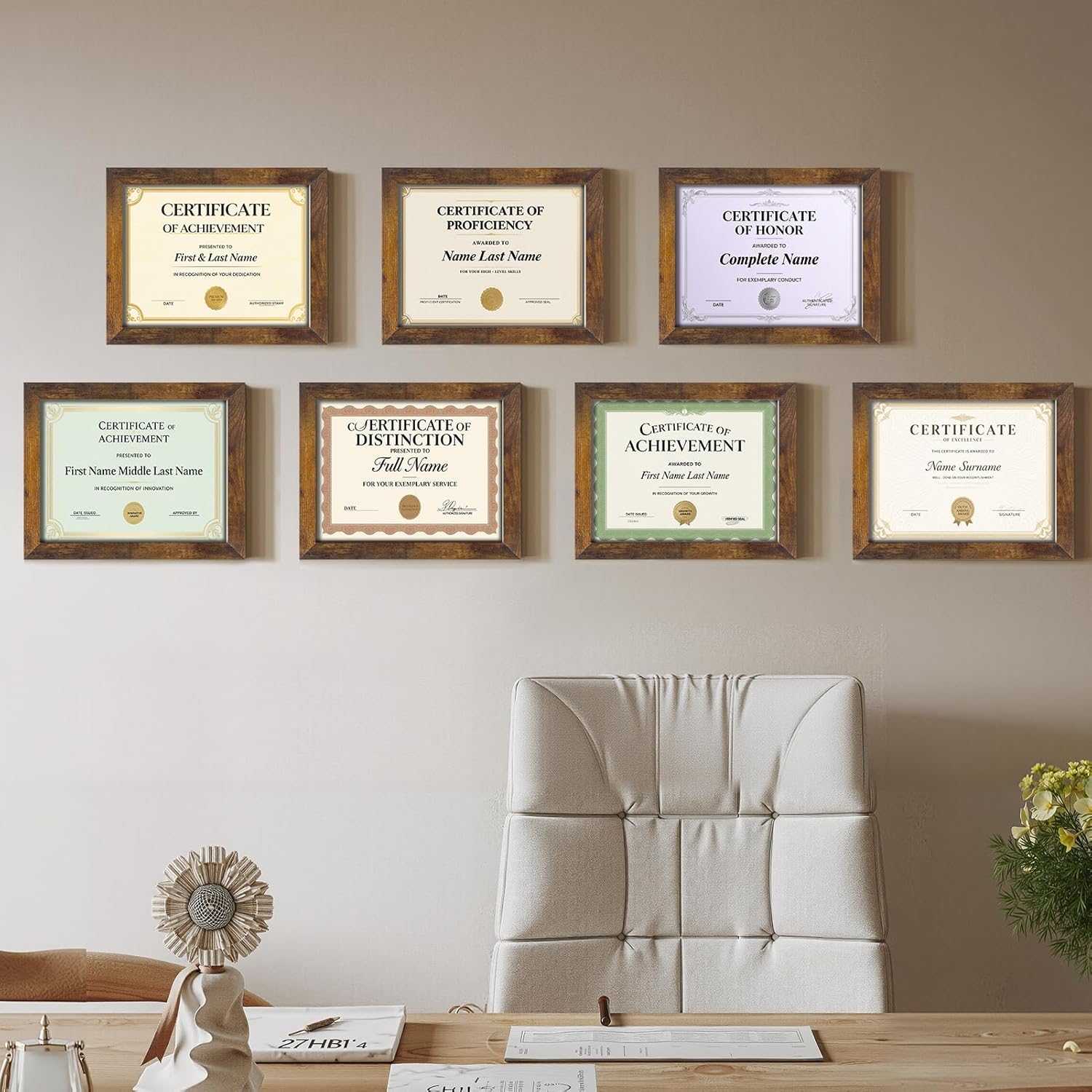 Certifications wall at Smile 32 Dental Clinic and Implant centre (Dr.Ashwin Nanavati)(Dr.Kinjal Nanavati)